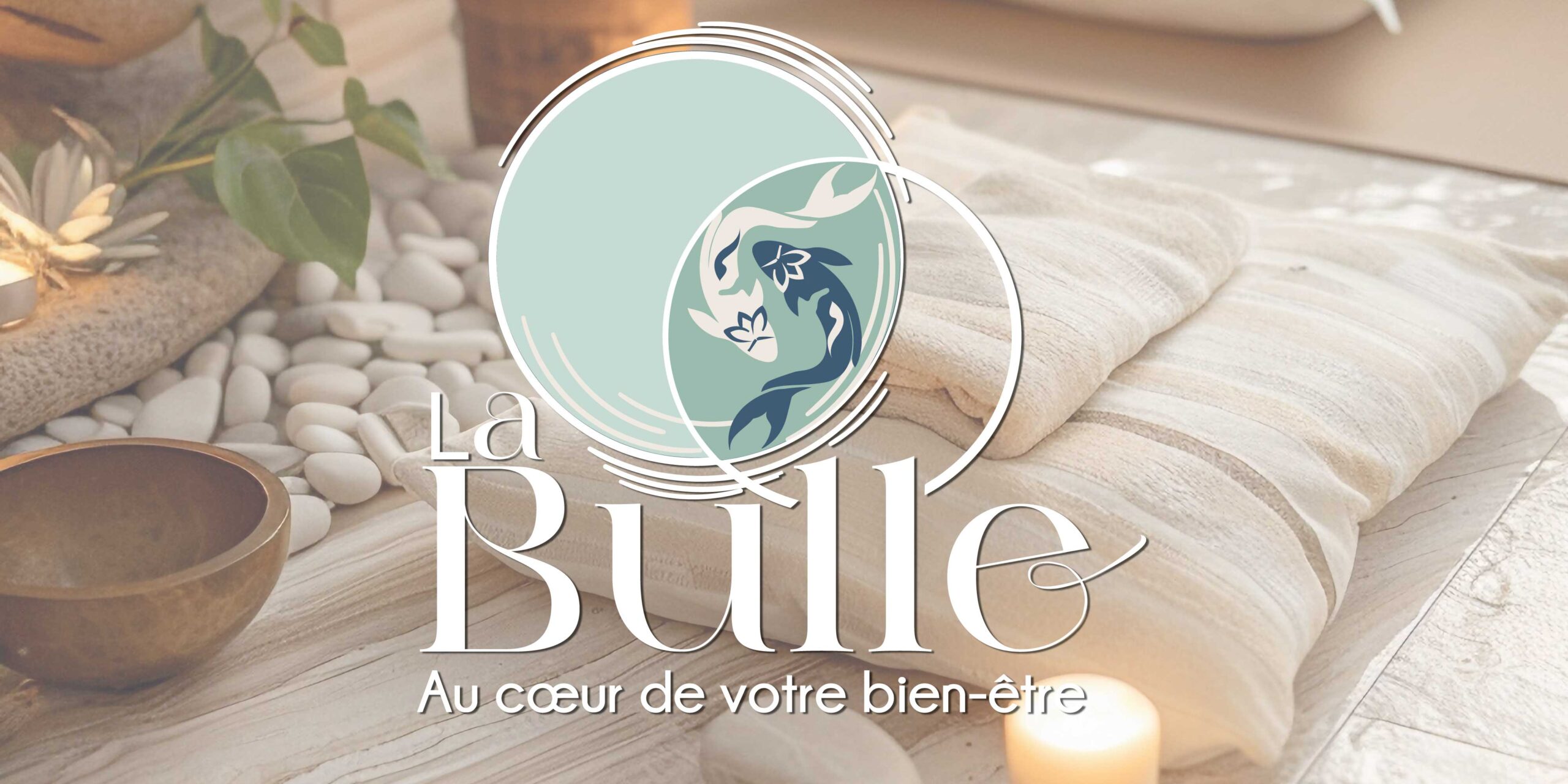 Logo apaisant et moderne pour l’institut de beauté La Bulle, symbolisant le bien-être et la détente